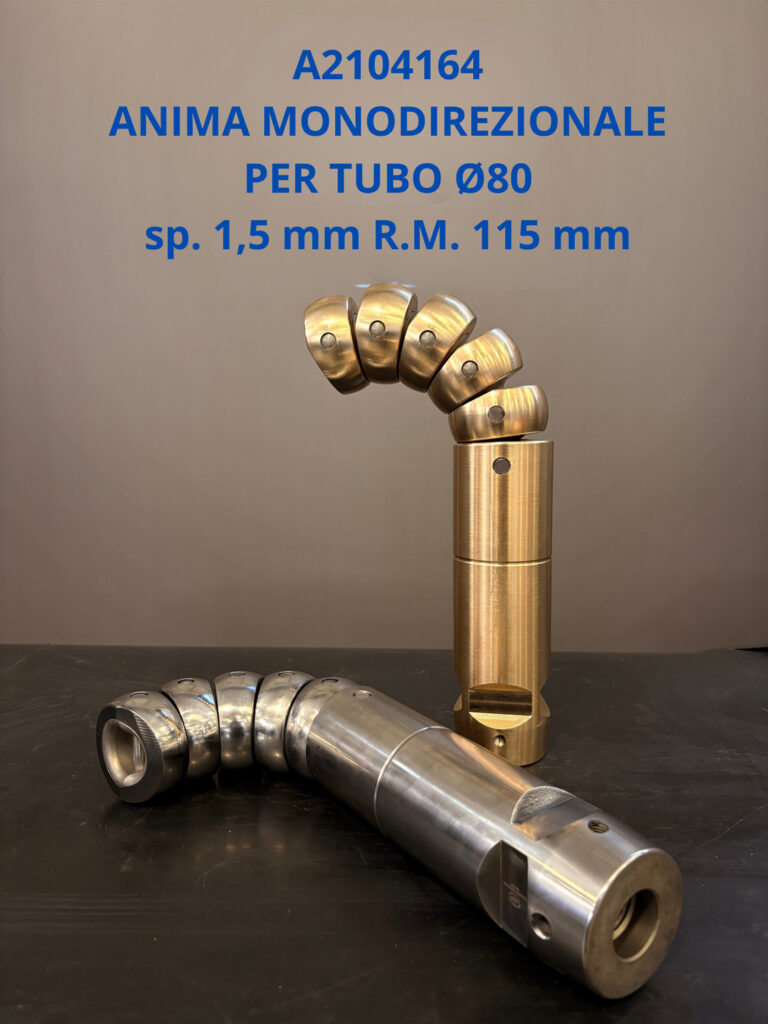 Anima monodirezionale per tubo Ø80 sp. 1,5 mm R.M. 115 mm